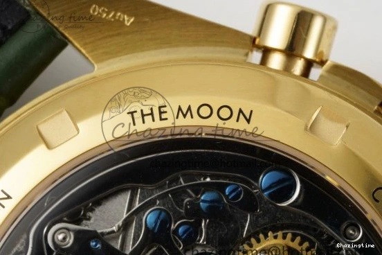 0205 Speedmaster Moonwatch in Moonshine Gold YG RMF Best Edition Green Dial on Green Leather Strap Manual Chrono EasyCare 7832